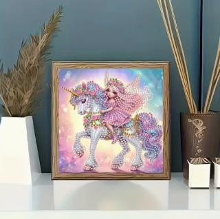Preview: Diamond Painting Einhorn Feenmädchen